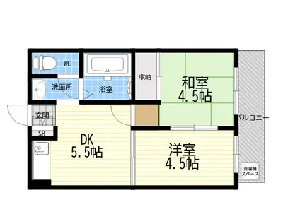 本町アパートメント(2DK/5階)の間取り写真