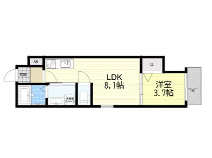 TERAS KOROEN(1LDK/1階)の間取り写真