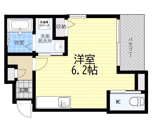 あんしんVER五ケ山22-2001(ワンルーム/2階)の間取り写真
