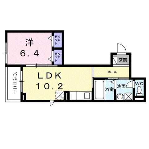 ルーチェ(1LDK/2階)の間取り写真