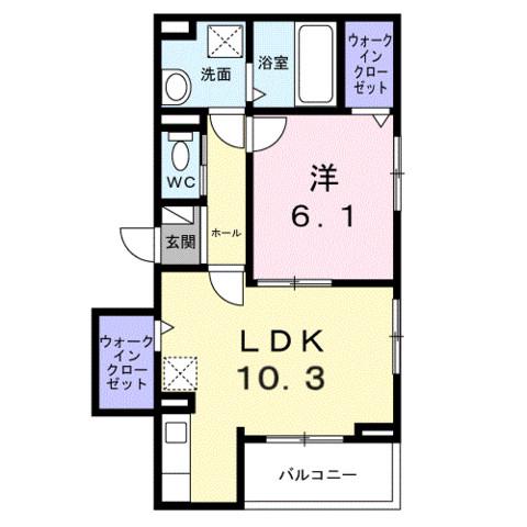 ルーチェ(1LDK/2階)の間取り写真