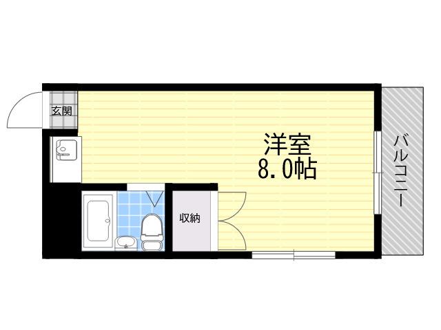 パイントリー南郷(ワンルーム/1階)の間取り写真