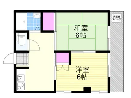 愛美マンション(2DK/2階)の間取り写真