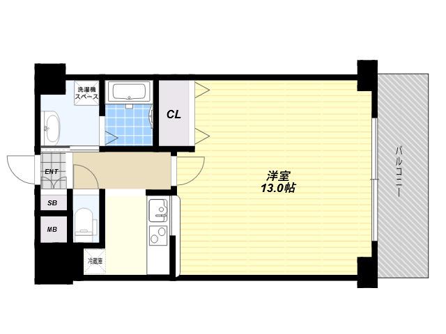BRAVO扇町(1K/3階)の間取り写真