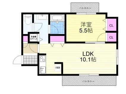 アスティオン梅田(1LDK/8階)の間取り写真