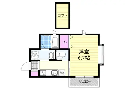 アイビースパティオ(1K/2階)の間取り写真