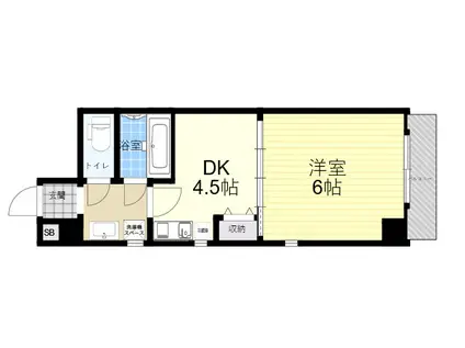 プリオール(1DK/4階)の間取り写真