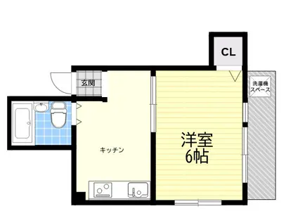 パークサイド桜井(1K/3階)の間取り写真