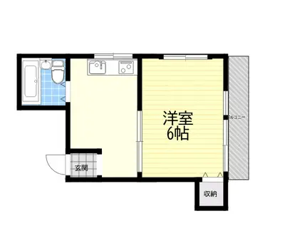 パークサイド桜井(1K/3階)の間取り写真