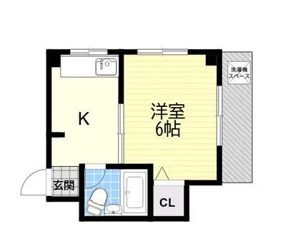 パークサイド桜井(1K/3階)の間取り写真