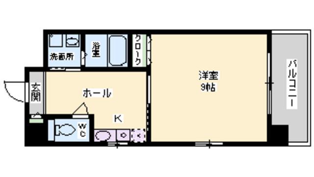 ロイヤルグレース(1K/6階)の間取り写真