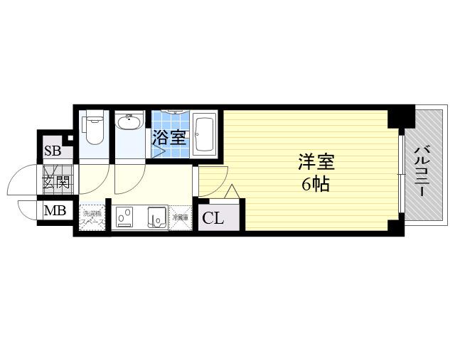 プレサンス梅田東グラッド(1K/10階)の間取り写真