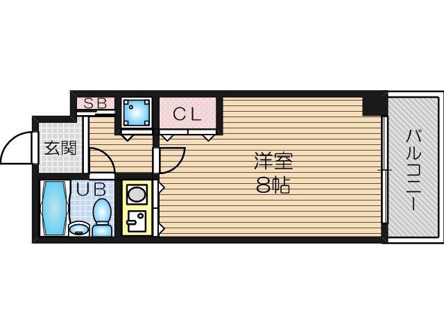 ロイヤルハイツ梅田Ⅱ(ワンルーム/2階)の間取り写真