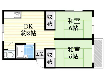 光荘(2DK/2階)の間取り写真