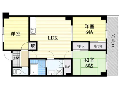 清涼ハイツ(3LDK/2階)の間取り写真