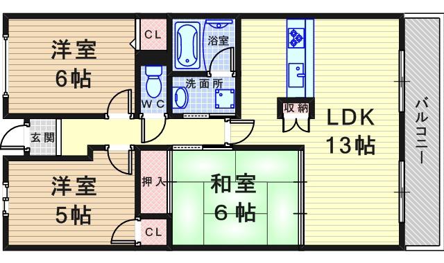ヴィラレーヴ(3LDK/1階)の間取り写真
