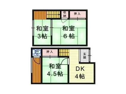 JR福知山線 塚口駅(ＪＲ) 徒歩13分 2階建 築56年(3K)の間取り写真