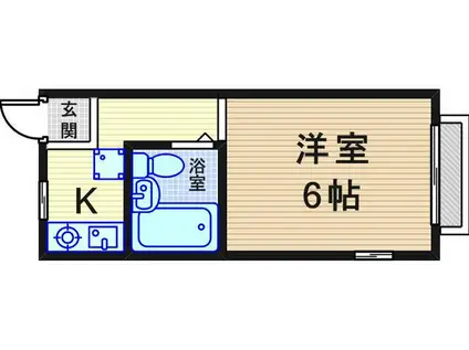 ハイツ瓦宮(1K/1階)の間取り写真