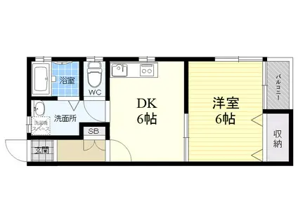 イーグルハイツ2(1DK/2階)の間取り写真