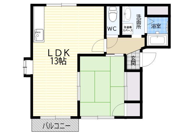 ヴェルドミール(1LDK/1階)の間取り写真