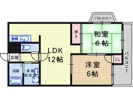 ビラビアンカ(2LDK/3階)の間取り写真