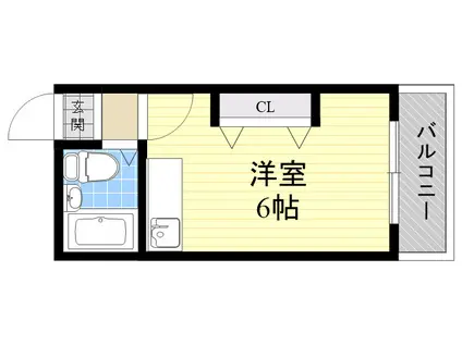 ロイヤルハイツ東園田(ワンルーム/3階)の間取り写真