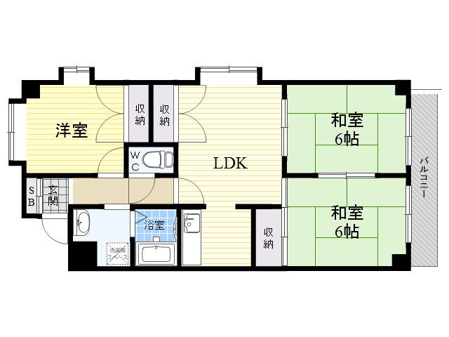 ハイツアザレア(3LDK/2階)の間取り写真