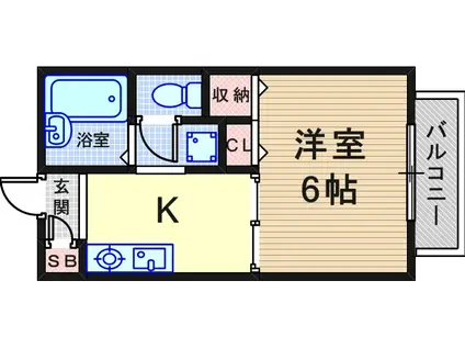 プティM.I(1K/1階)の間取り写真