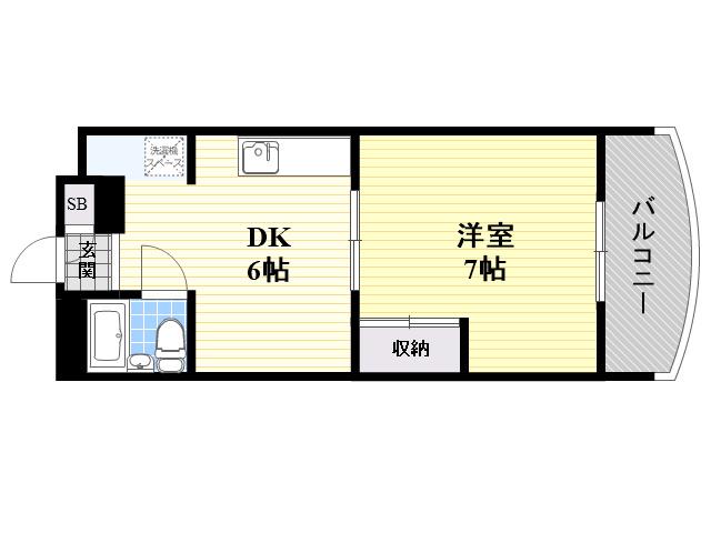 マンション和光(1DK/1階)の間取り写真