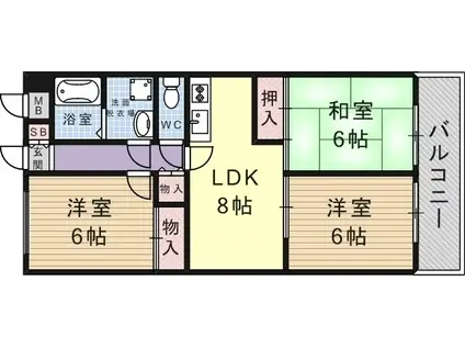 イマキタハイツ29(3LDK/1階)の間取り写真
