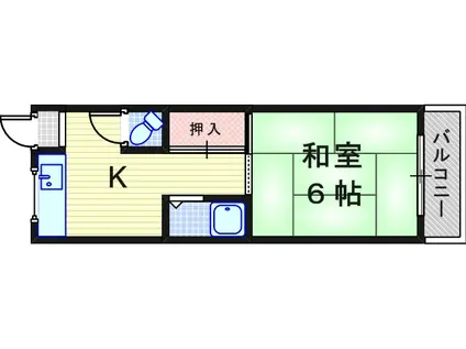 神吉文化(1K/1階)の間取り写真