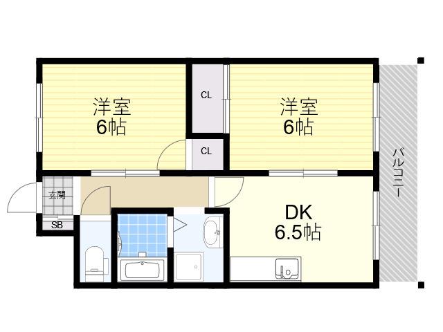とみひろマンション(2DK/3階)の間取り写真