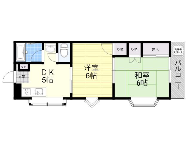 第5八雲マンション(2DK/3階)の間取り写真