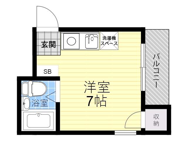 ユニティ園田(ワンルーム/1階)の間取り写真