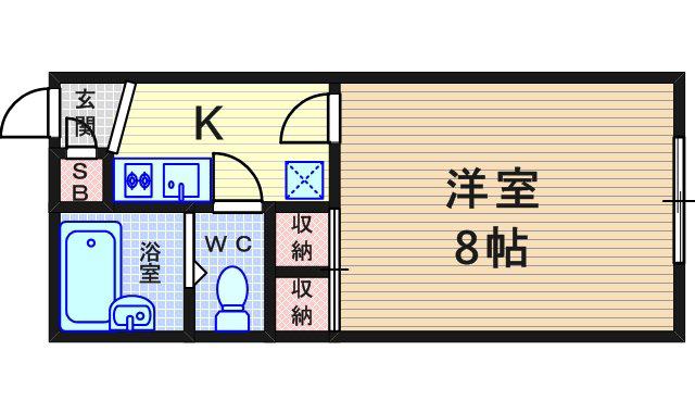 レオパレスSAKABE1(1K/2階)の間取り写真