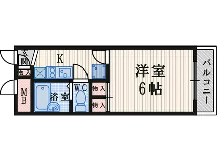 レオパレスパレス猪名寺Ⅲ(1K/3階)の間取り写真