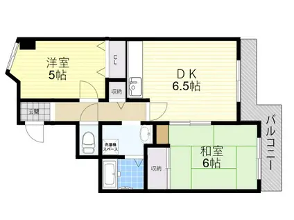 エスポワール園田(2DK/5階)の間取り写真