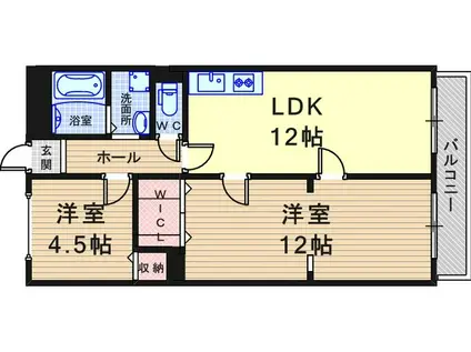 イマキタハイツ59(2LDK/4階)の間取り写真