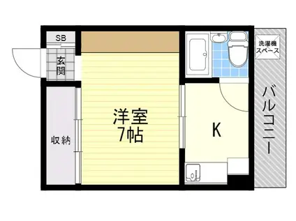 岡崎ハイツ(1K/3階)の間取り写真