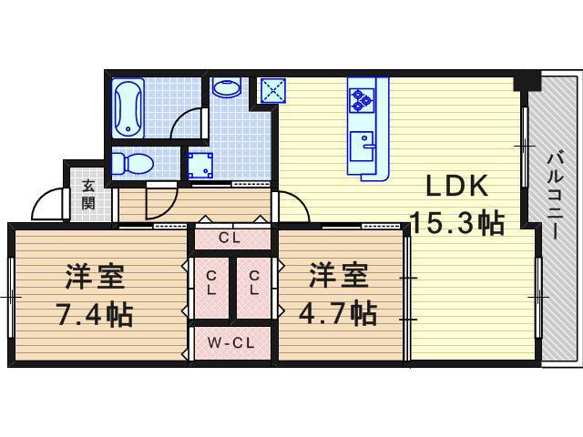 エリジオン11(2LDK/3階)の間取り写真