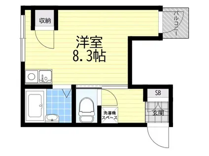 スターハイツ(ワンルーム/2階)の間取り写真