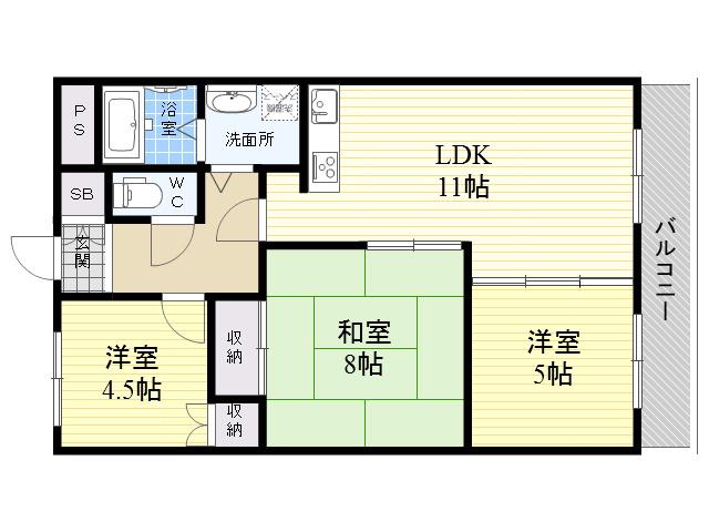 メゾンプロムナード(3LDK/3階)の間取り写真