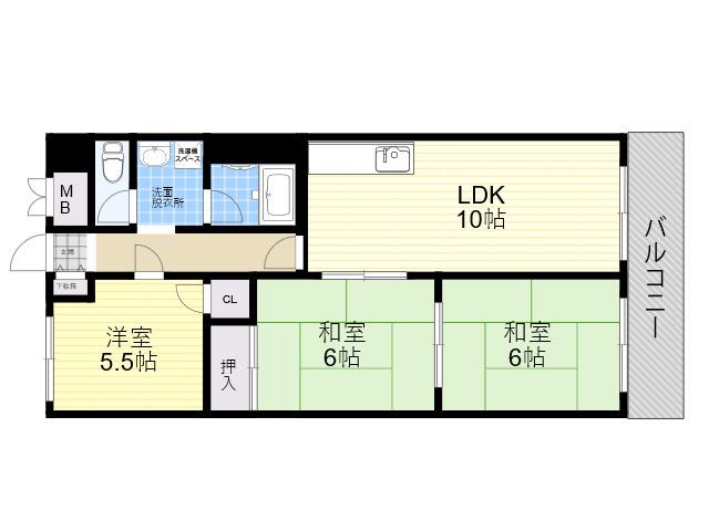 ハイム高木131(3LDK/6階)の間取り写真