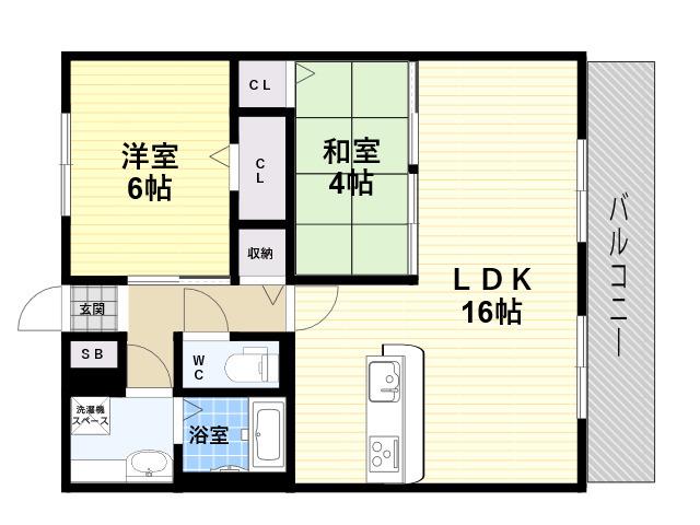 カーサイマキタ・ステラ(2LDK/3階)の間取り写真