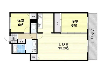 PLUMBER塚口(2LDK/3階)の間取り写真