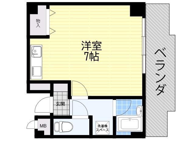 西田ハイツPARTⅡ(1K/2階)の間取り写真