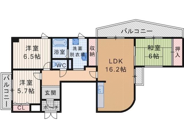 パレスローヤル(3LDK/4階)の間取り写真