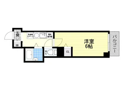 Sビルディング(1K/5階)の間取り写真