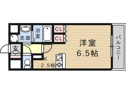 サカトⅡ(1K/6階)の間取り写真