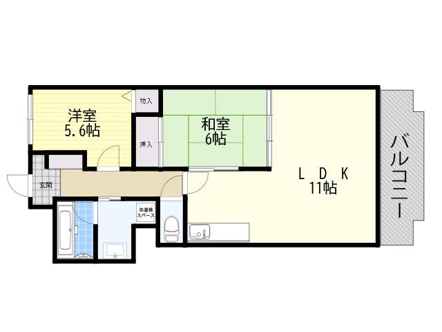 フォレスト武庫之荘2(2LDK/3階)の間取り写真